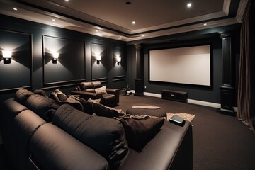 a Cozy Home Theater Made With Illustrative AI