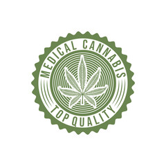 Medical cannabis as a logo design. Illustration of medical cannabis as a logo design on a white background - 574991162