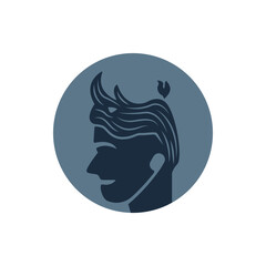 Hairstyle rhino logo. Simple, modern, unique.