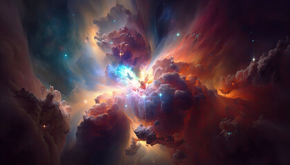Obraz na płótnie Canvas Nebula made with generative AI