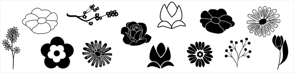Flower icon vector set. Spring illustration sign colection. Leaves symbol or logo.