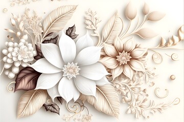 3d Floral pattern wallpaper design
