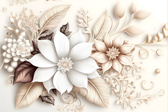 Fototapeta 3d Floral pattern wallpaper design