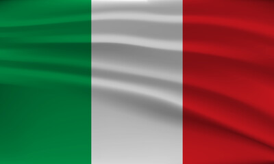 Flag of Italy, with a wavy effect due to the wind.