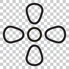 illustration of fan icon with squares object