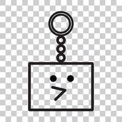 flat design of keychain vector icon 