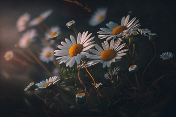 Wild Daisy Flowers - A Captivating Display of Nature's Beauty. Generative AI