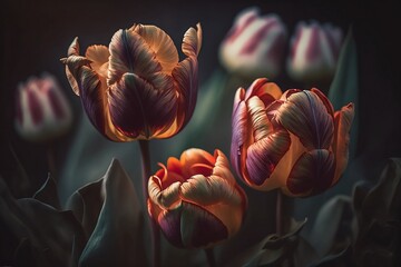 Tulip Flowers. Generative AI