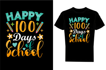 Happy 100 Days Of School Kids T-shirt Design.