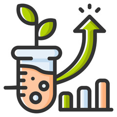 Test tube icon for technology, gardening, farming, industry, agriculture and internet of think
