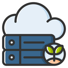 Cloud storage icon for technology, gardening, farming, industry, agriculture and internet of think