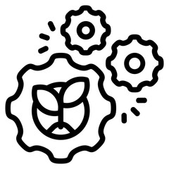 Engine icon for technology, gardening, farming, industry, agriculture and internet of think