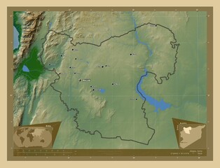 Aleppo, Syria. Physical. Labelled points of cities