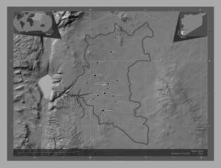Dar`a, Syria. Bilevel. Labelled points of cities