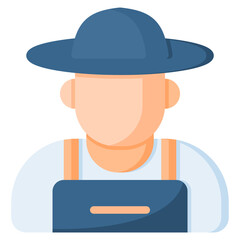 Farmer icon for technology, gardening, farming, industry, agriculture and internet of think