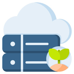 Cloud storage icon for technology, gardening, farming, industry, agriculture and internet of think