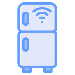 Refrigerator icon for home, smart, control, technology, internet, network, wireless and innovation