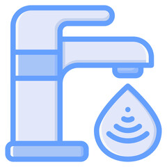 Faucet icon for home, smart, control, technology, internet, network, wireless and innovation