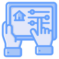 Domotic icon for home, smart, control, technology, internet, network, wireless and innovation