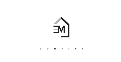 Initial M Real Estate Logo Design Vector