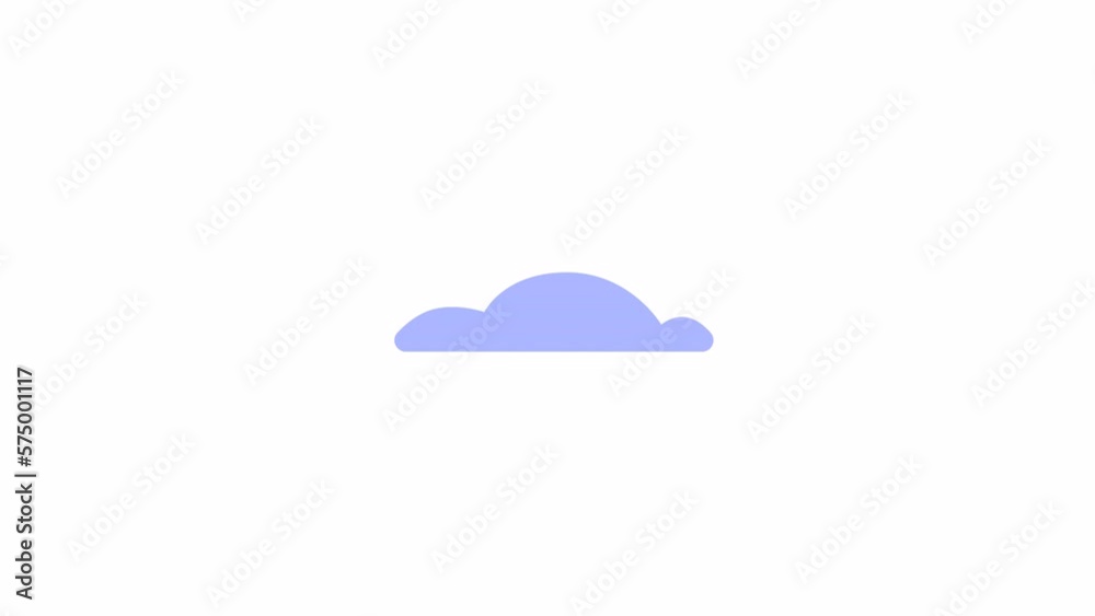 Poster animated moving up down blue cloud. flat cartoon style icon 4k video footage. digital transformation