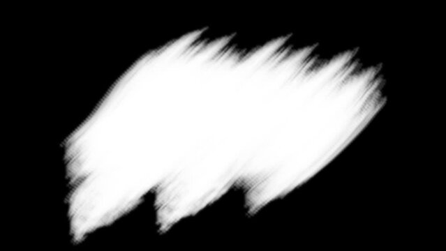 Animated brush spot, abstract white stain on alpha background