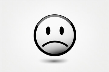 Fototapeta premium Unhappy Gradient Emoticon Face with White Background