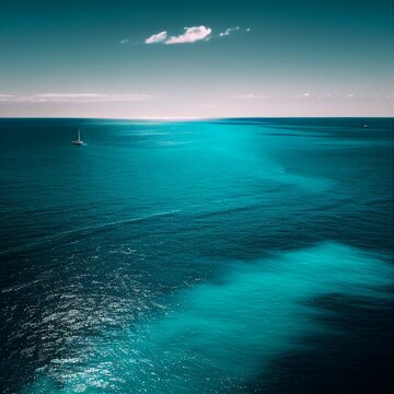 ocean, clouds, waves, blue ocan