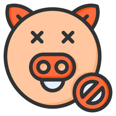 No pig icon for islamic, ramadan, muslim, mubarak, eid, religion and muslim