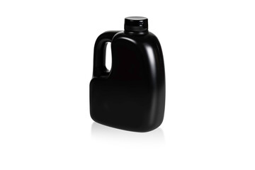 Black plastic canister isolated on white background with clipping path.