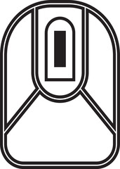 Computer mouse icon plate is simple and elegant with black red white color texture