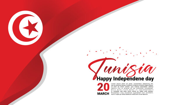 Tunisia independence day banner design template. Tunisia flag national day celebrations