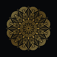 Luxury ornamental gold color vector mandala design background
