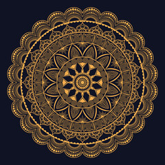 Luxury ornamental gold color vector mandala design background
