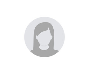 Default Avatar Female Profile. User profile icon. Profile picture, portrait symbol. User member, People icon in flat style. Circle button with avatar photo silhouette vector design and illustration.

