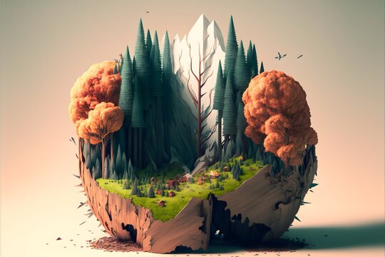 Deforestation - cutting trees and harming environment