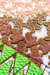 Christmas gingerbread cookies with royal icing