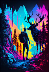 Rangers hunting, majestic elk, wooded hillside, fragrant breeze,