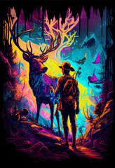 Rangers hunting, majestic elk, wooded hillside, fragrant breeze,