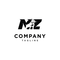 Letter M Z Dog template icon logo
