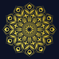 Luxury ornamental gold color vector mandala design background
