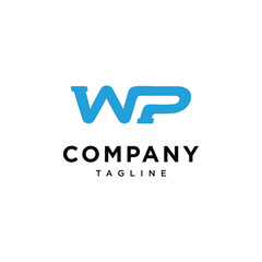 W and P plumbing logo vector icon template