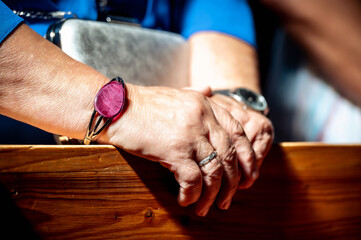 hands, wedding rings and marriage vows