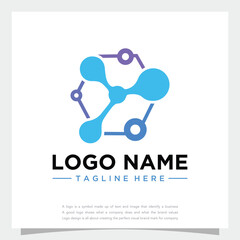 vector abstract technology logo templates with business card template