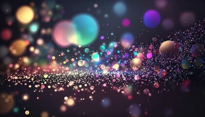 Obraz na płótnie Canvas Colorful shiny bokeh particles. Generative AI