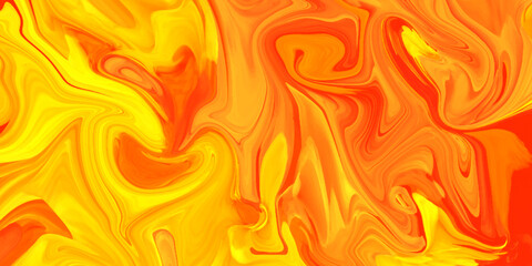 Abstract beautiful yellow or orange swirl liquid background. luxurious fire flames on a orange background .yellow liquid luxury marble surface design. Stylist colorful fluid abstract paint background.