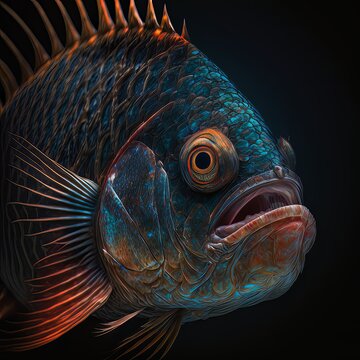 Ryba drapieżna. Generative AI.