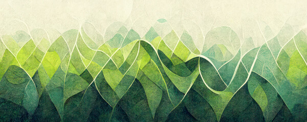 Abstract green wallpaper background. Generative AI.