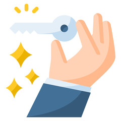 Key employee icon for business, company, corporate, industry, finance and employment