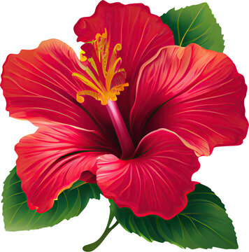 Fototapeta hawaiian flower transparent background - Generative AI